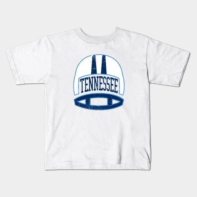 Tennessee Retro Helmet - White Kids T-Shirt by KFig21